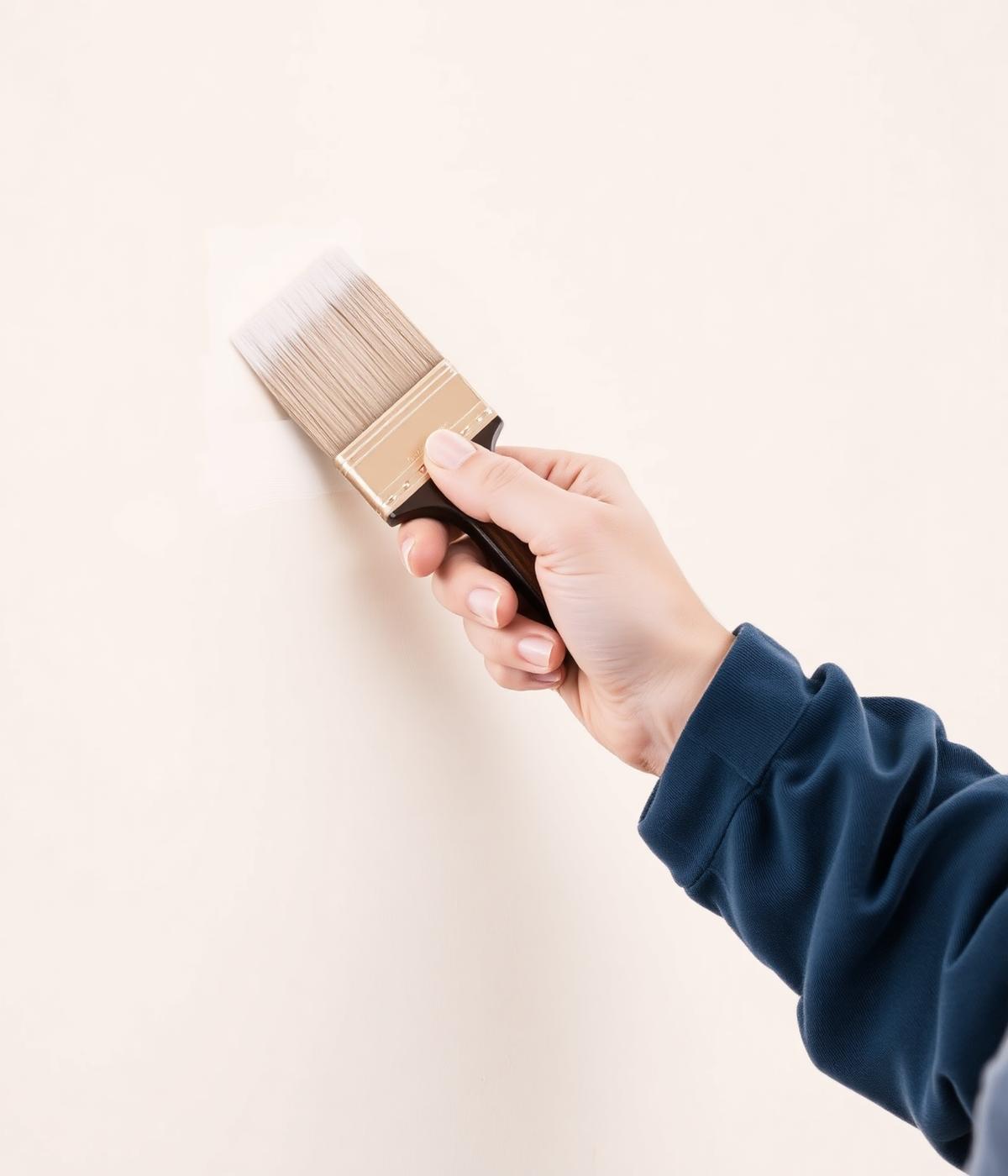 Pinceau appliquant une peinture sur un mur